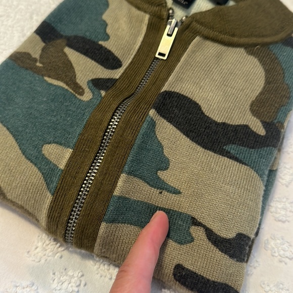 J. Crew Camo Wool Blend Bomber Sweater Jacket XS - Picture 6 of 7